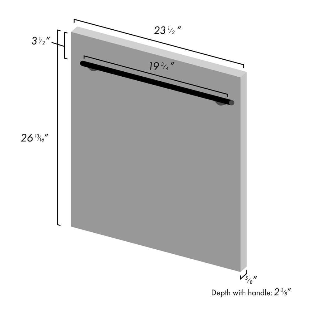 ZLINE 24 Inch Built-In Dishwasher Panel with Modern Handle - Stainless Steel Appliance Cover (DP 24) - Perfect for Kitchen Remodeling & Seamless Cabinet Integration