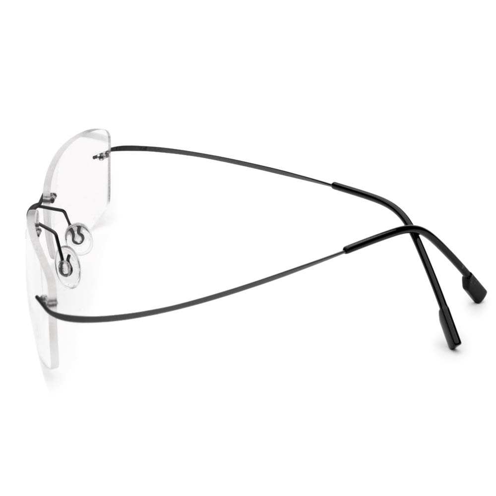 Flexible Titanium Alloy Computer Glasses - Blue Light Blocking Readers with Rimless Frame for Men & Women | Lightweight & Durable for Office Work, Gaming & Screen Time