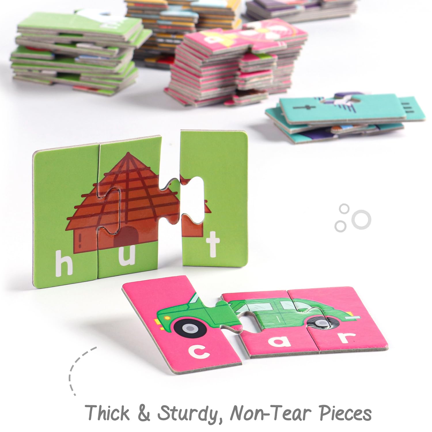 Premium 90-Piece 3-Letter Word Spelling Jigsaw Puzzle Set | Learn to Spell with 30 Colorful Picture Puzzles | Educational Toy for Kids Ages 4+ | Perfect for Preschool Learning & Family Game Night