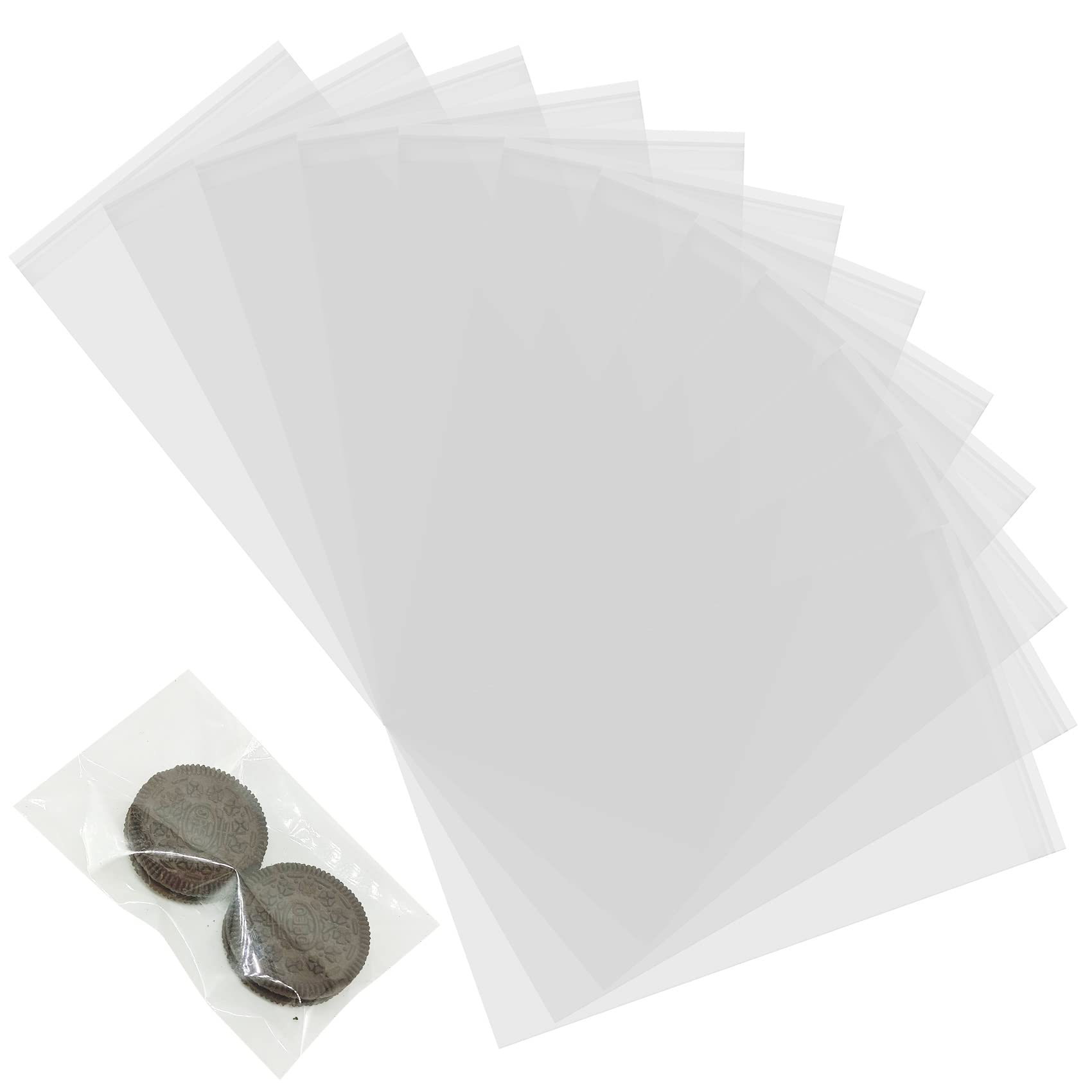 200 Pcs 3x5 Inches Clear Cellophane Bags - Self Adhesive Cookie Bags for Packaging, Gifts & Candy | Reusable Transparent Treat Bags for Cookies, Party Favors, Wedding Treats & Retail Products