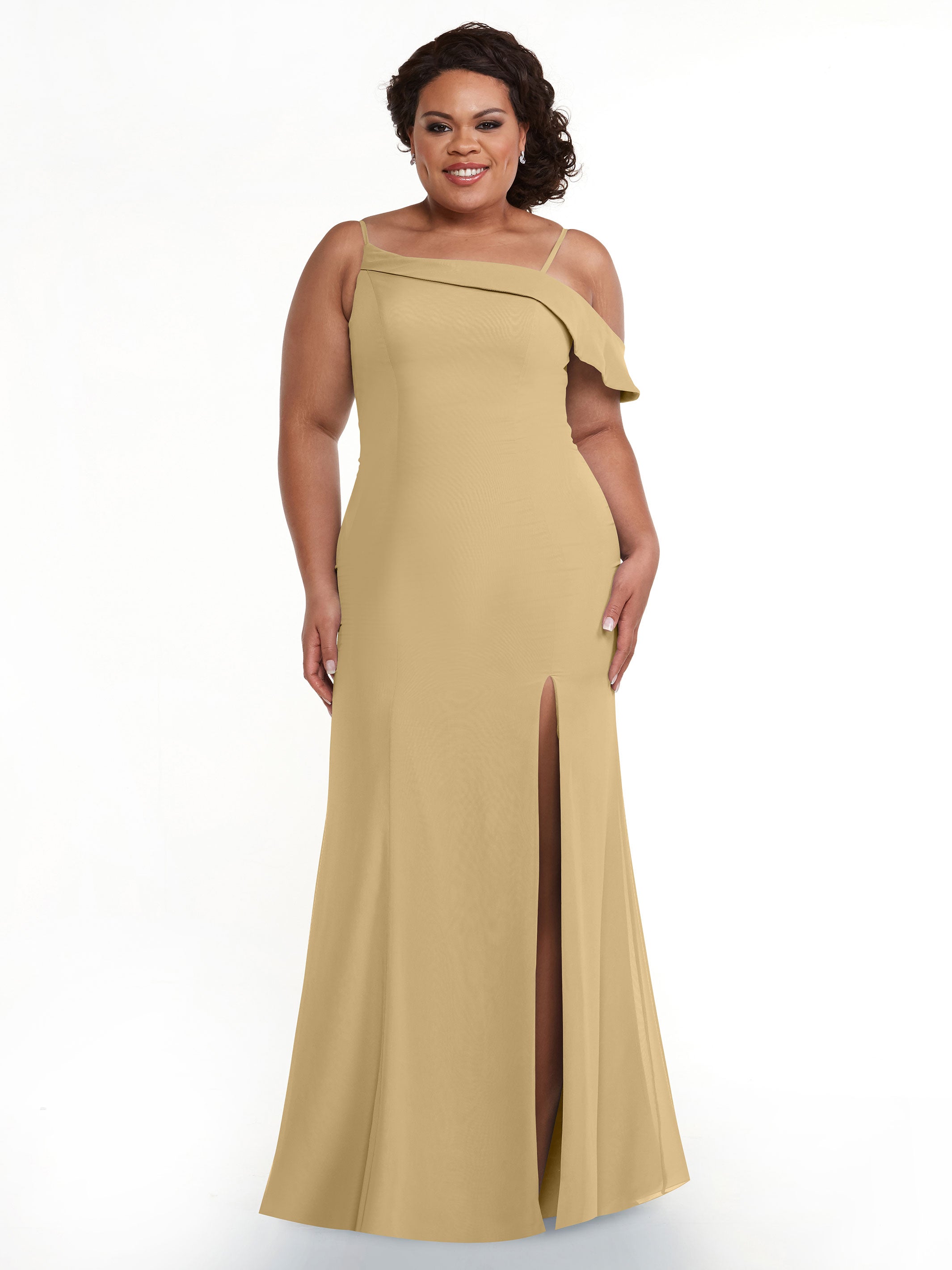 Elegant One Shoulder Fit and Flare Chiffon Bridesmaid Dress - Perfect for Weddings, Prom, and Formal Events
