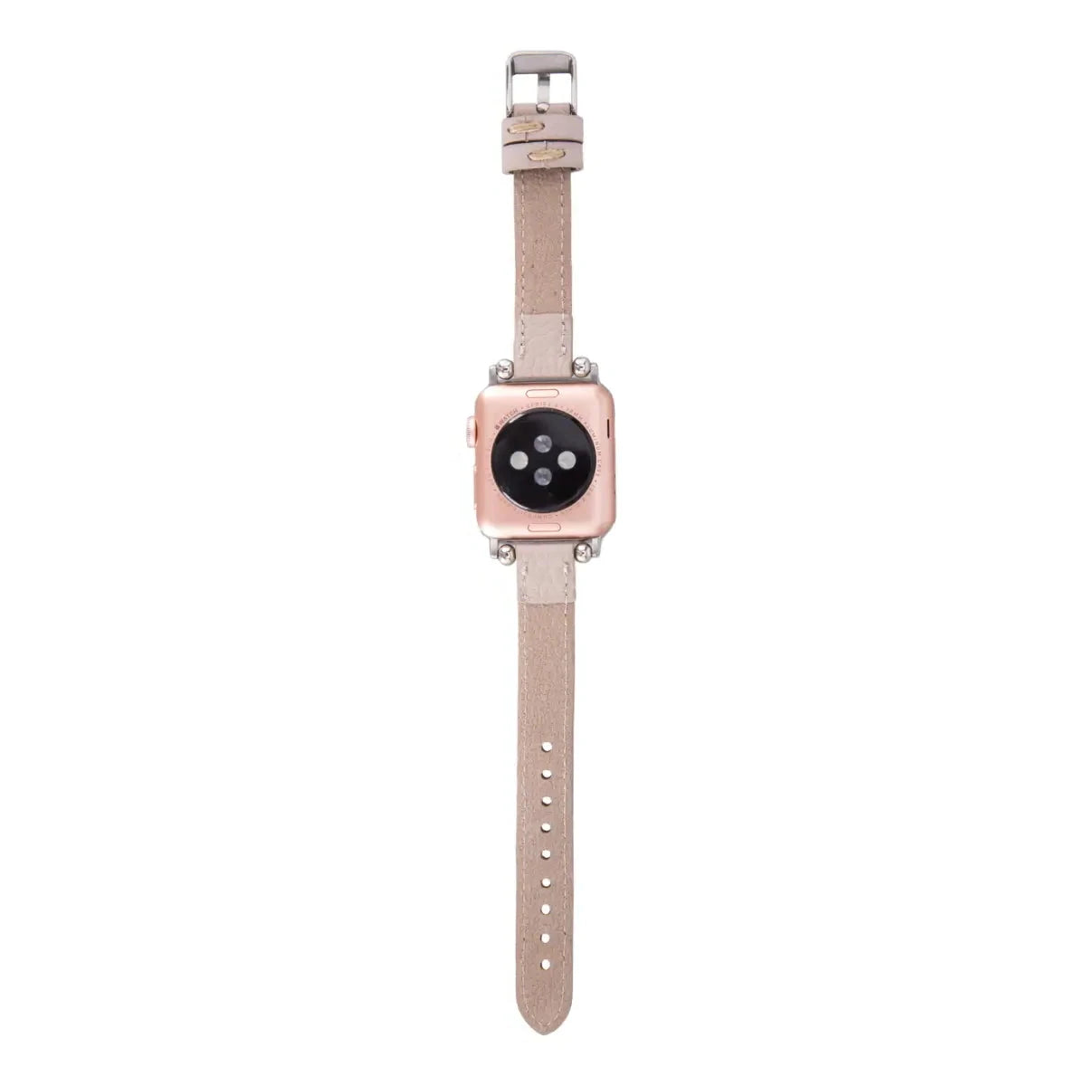 Premium Beige Genuine Leather Ultra Slim Apple Watch Band - Stylish & Comfortable for Everyday Wear, Workouts & Fashion Accessories