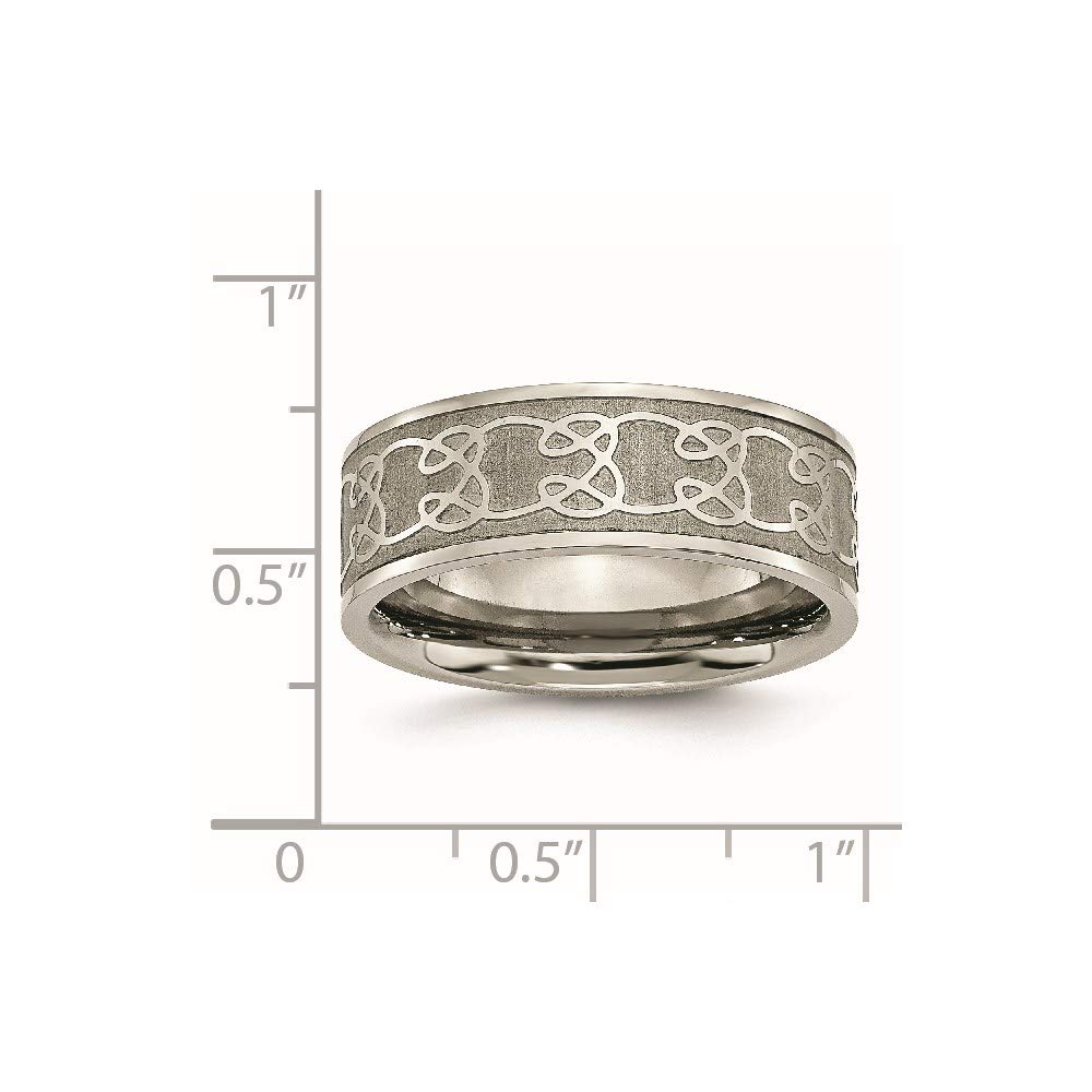 8mm Titanium Satin & Scroll Design Wedding Band Ring for Women - Elegant Bridal Engagement Ring, Durable Fine Jewelry Gift for Her - Perfect for Anniversaries, Proposals & Special Occasions