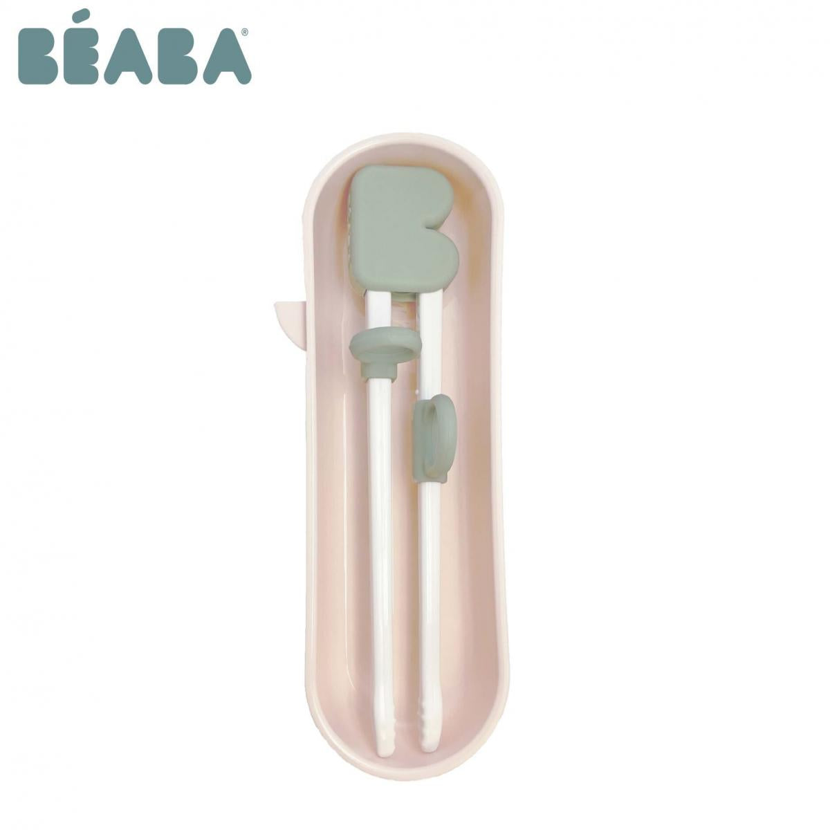 Beaba 3-in-1 Learning Chopsticks for Kids - Training Utensils with Fork & Spoon - Perfect for Toddlers Learning to Eat Asian Food at Home or Restaurant