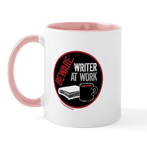 White/Pink Inside - Writer At Work Mug