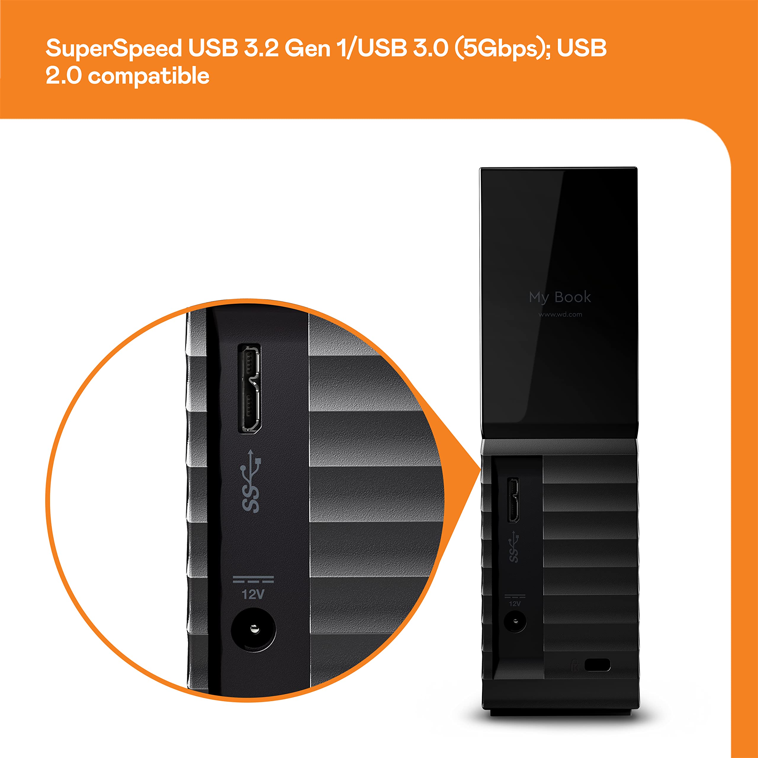 WD 16TB My Book Desktop External Hard Drive USB 3.0 - Password Protected HDD with Auto Backup Software (WDBBGB0160HBK-NESN) for Data Storage, PC/Mac Backup & Media Archives