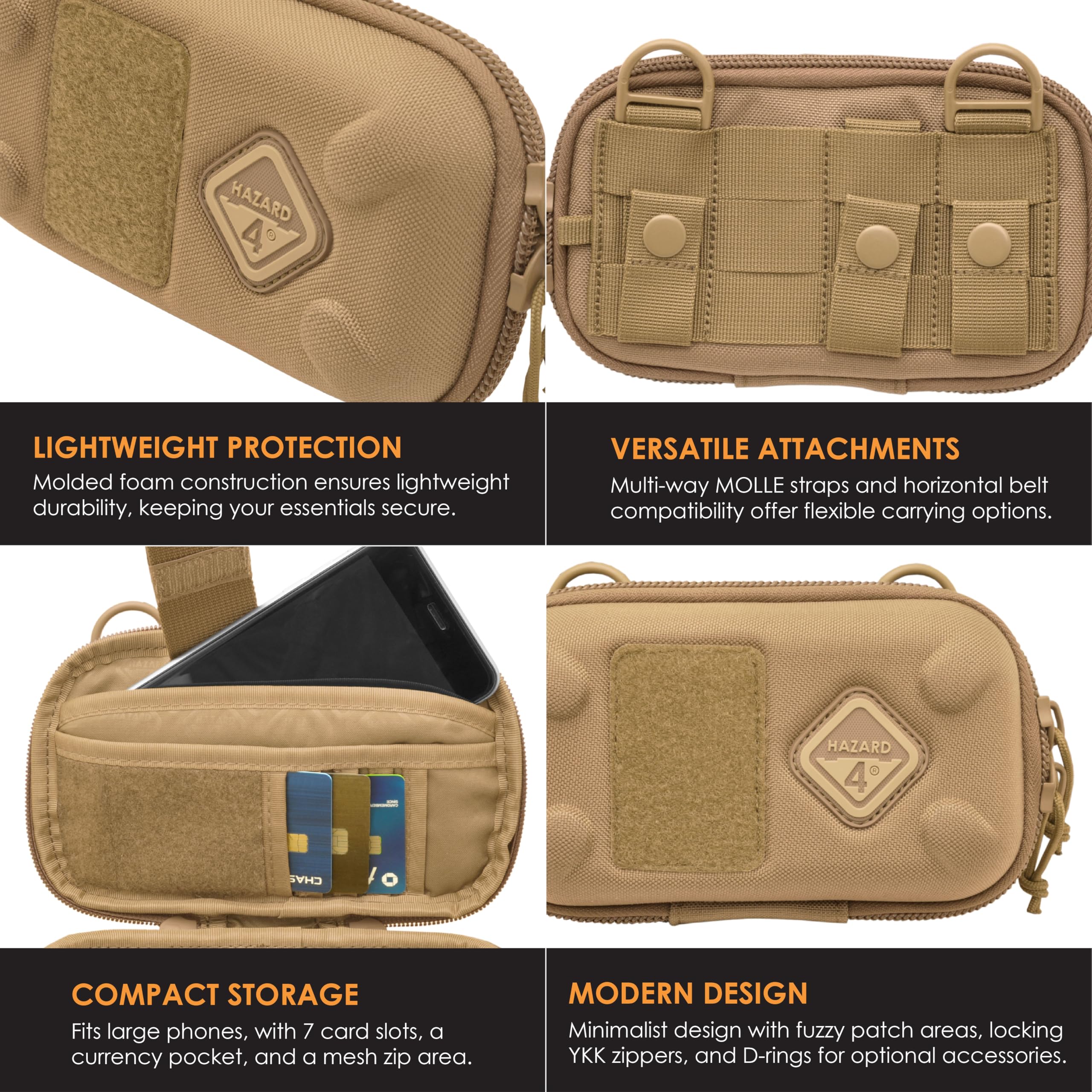 HAZARD 4 Hatchling Tactical Shell Phone Case & Admin Pouch - Durable EDC Organizer for iPhone, Samsung & Smartphones - Perfect for Outdoor, Travel & Military Use