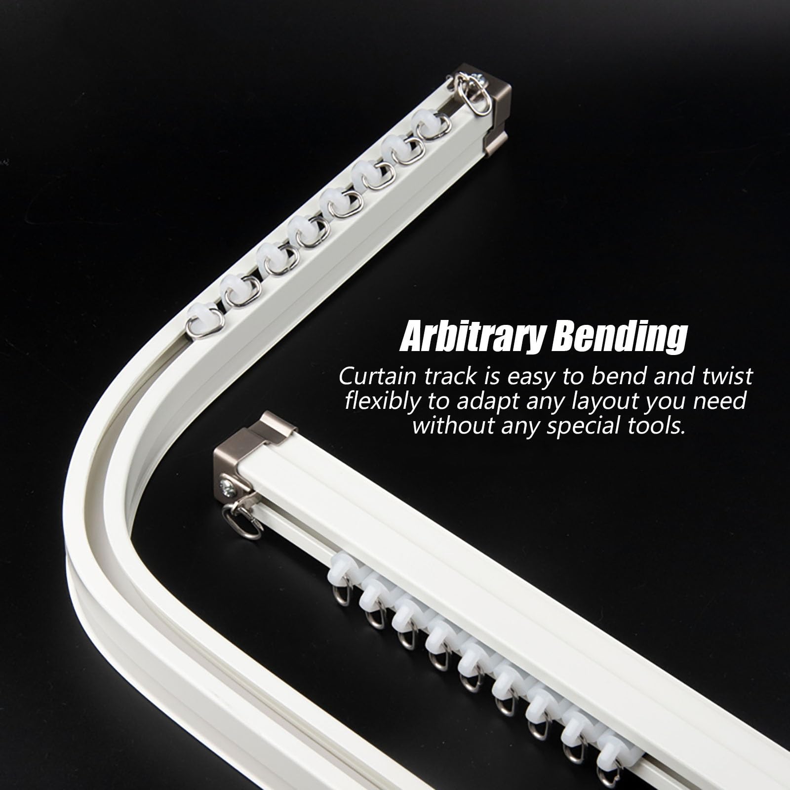 Heavy Duty Ceiling Curtain Track System - Flexible S/U/Z Shaped Bendable Design (3FT to 20FT) for Hospital, RV, Apartment & Privacy Room Dividers | Durable Free Standing Curtain Rod for Home, Office and Healthcare Facilities