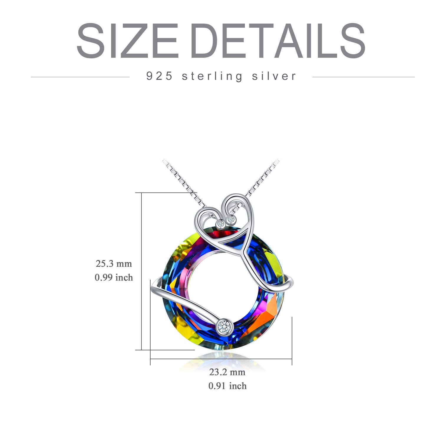 TOUPOP 925 Sterling Silver Nurse Necklace with Crystal - RN Medical Caduceus Pendant Jewelry for Women, Nurses, Doctors, Students & Moms - Perfect for Birthday, Graduation & Appreciation Gifts - Ideal for Work, School & Special Occasions