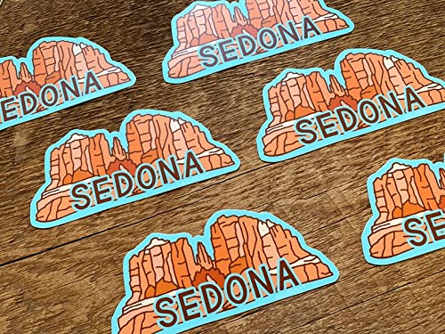 Sedona Cathedral Rock Vinyl Sticker - Waterproof Decal for Laptops, Cars, Windows - Perfect for Travel Enthusiasts & Nature Lovers