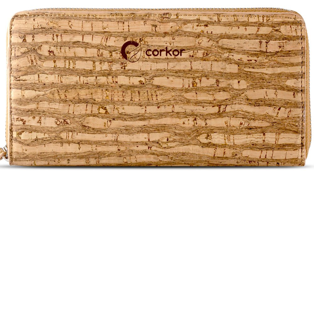 Corkor Vegan RFID Blocking Zip Around Clutch Wallet for Women - Cruelty Free Non Leather Zebra Print | Perfect for Travel, Parties & Everyday Use