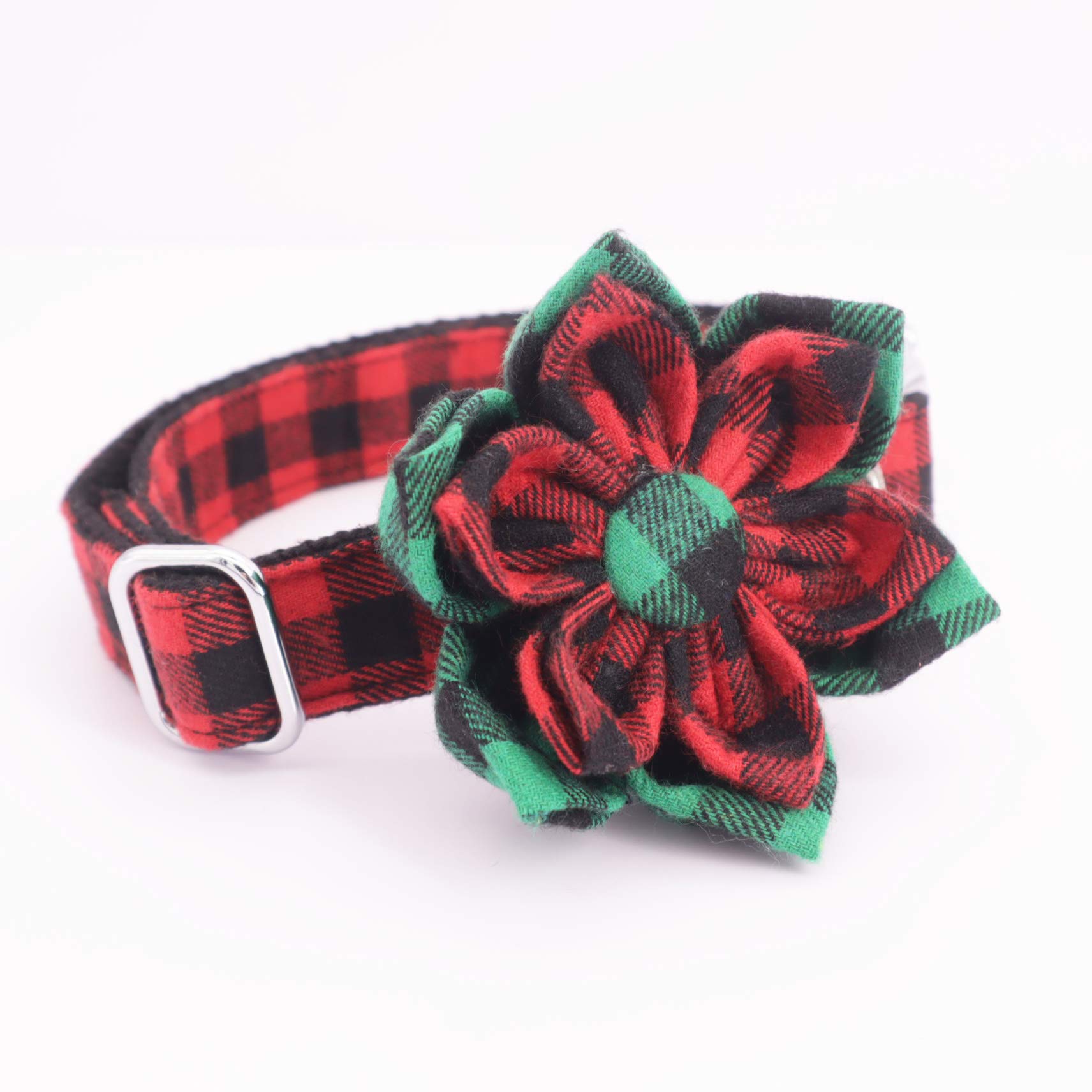 Festive Christmas Red Dog Collar with Flower - XS Size Holiday Pet Accessory for Small Dogs | Perfect Gift for Puppies & Female Dogs | Great for Holiday Photos, Parties & Special Occasions