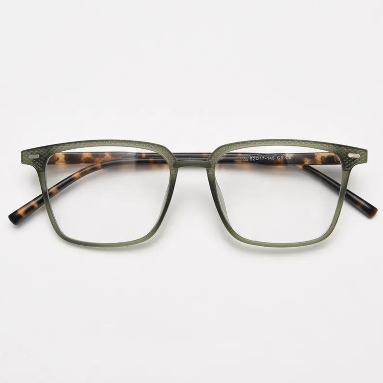 CCspace Unisex Full Rim Square TR90 Titanium Eyeglasses Frame 56902 - Lightweight & Durable for Work, Reading & Everyday Wear