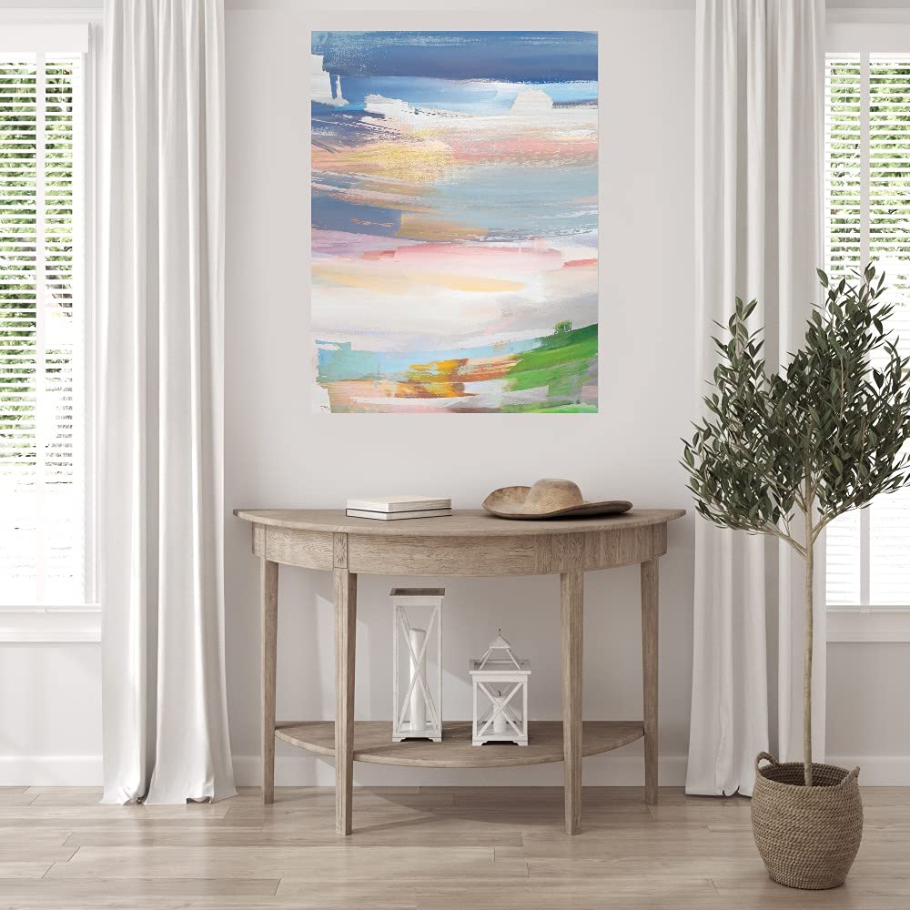 Sunset Terracotta Canvas Wall Art - Hand Painted Fine Art Decor by Willowbrook - 42x56 Inches - Ready to Hang - Perfect for Living Room, Bedroom, Office & More - Adds Warmth to Any Space