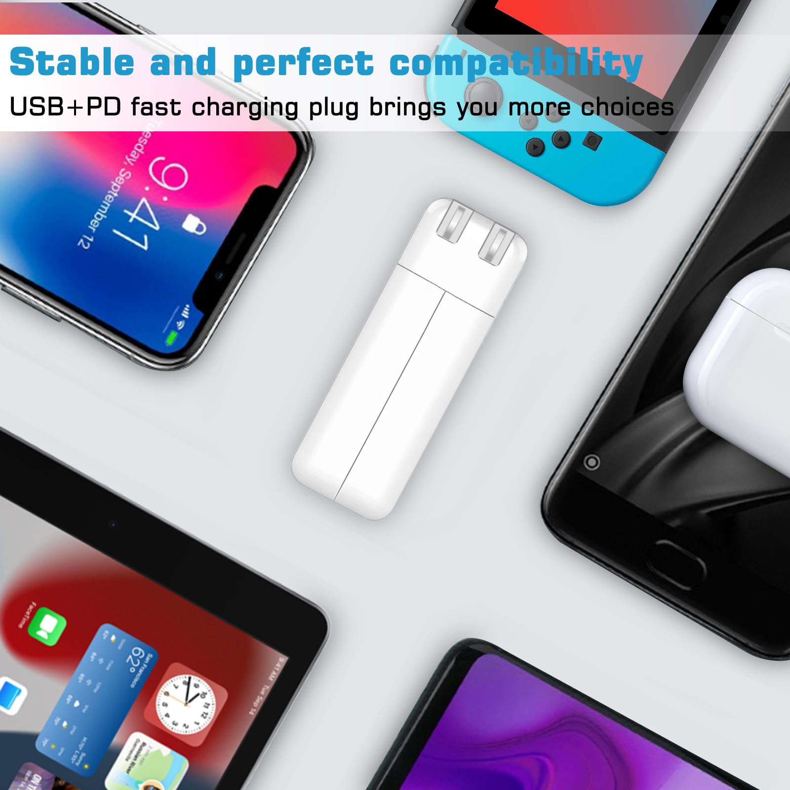 96W USB-C Fast Charger for MacBook Pro 13/14/15/16 inch - Compatible with New iPad Pro, Samsung Galaxy & All USB-C Devices | Home, Office & Travel Charging Solution
