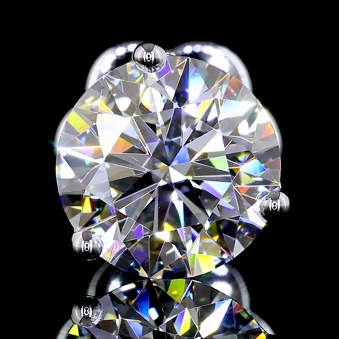 2.52 Carat Lab Grown Round Diamond Earrings - F Color VS2 Clarity in 14K White Gold Martini Setting | Perfect for Weddings, Anniversaries & Special Occasions