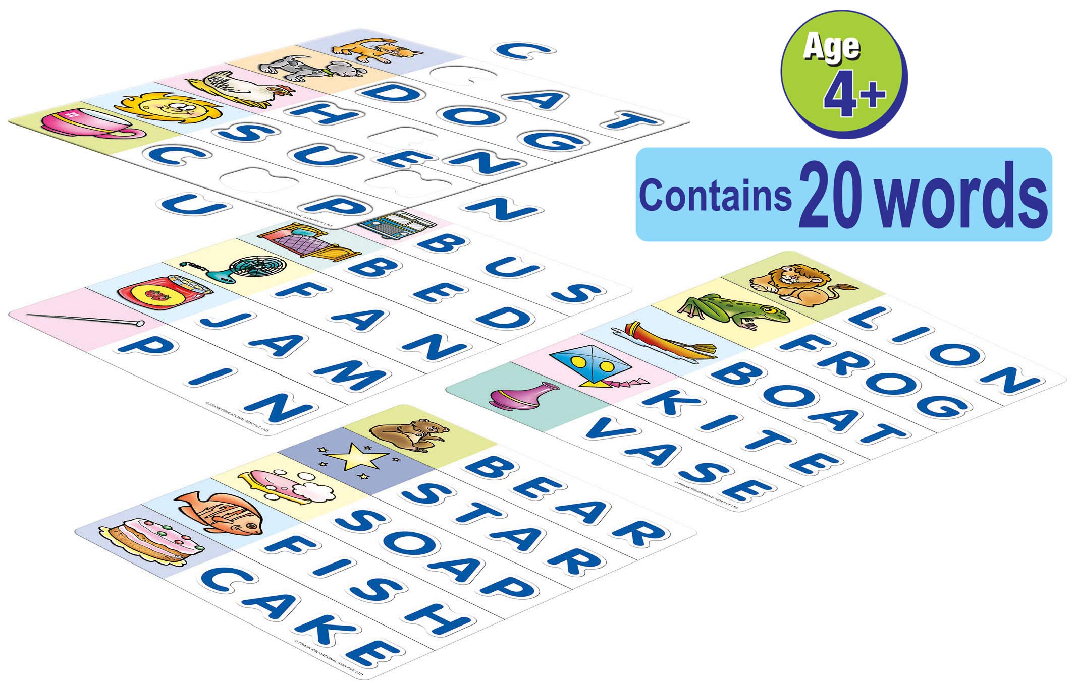 Frank Easy Spell – Educational Spelling Puzzles for Kids Ages 4-7 | Fun Learning Games to Improve Memory & Focus | Brain Booster Toy with 20 Word Challenges | Perfect Gift for Preschool & Kindergarten Classrooms, Homeschooling, and Family Game Nights