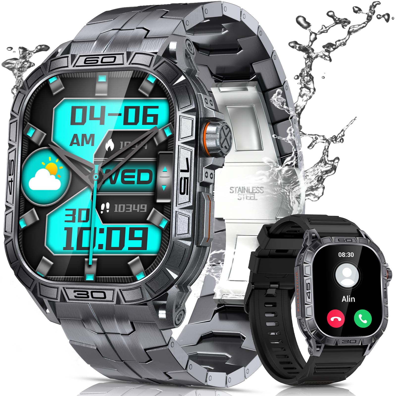 Military Smart Watch for Men - 1.96