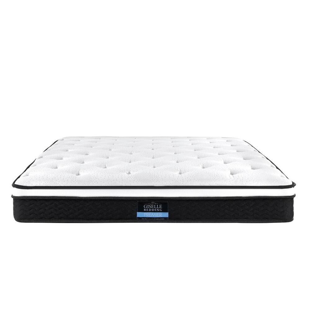 King Size LED Bed Frame with Henley Black & Bonita Euro Top Medium Firm Mattress Set - Perfect for Modern Bedrooms, Guest Rooms & Master Suites