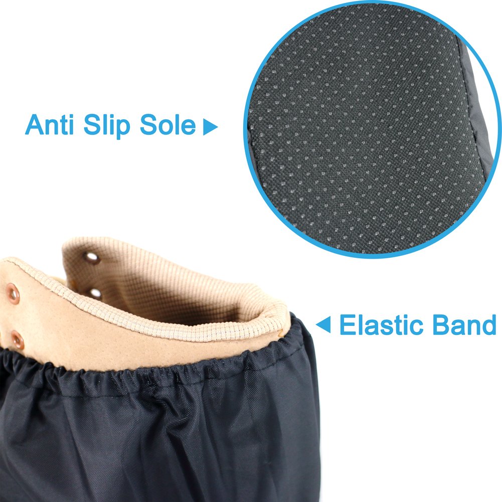Waterproof Non-Slip Reusable Shoe Covers for Contractors - Washable Boot Protectors for Real Estate, Construction & Home Use - Keep Floors & Carpets Clean - 2 Pairs (Large, Black) - Perfect for Home Showings, Renovations & Indoor Work