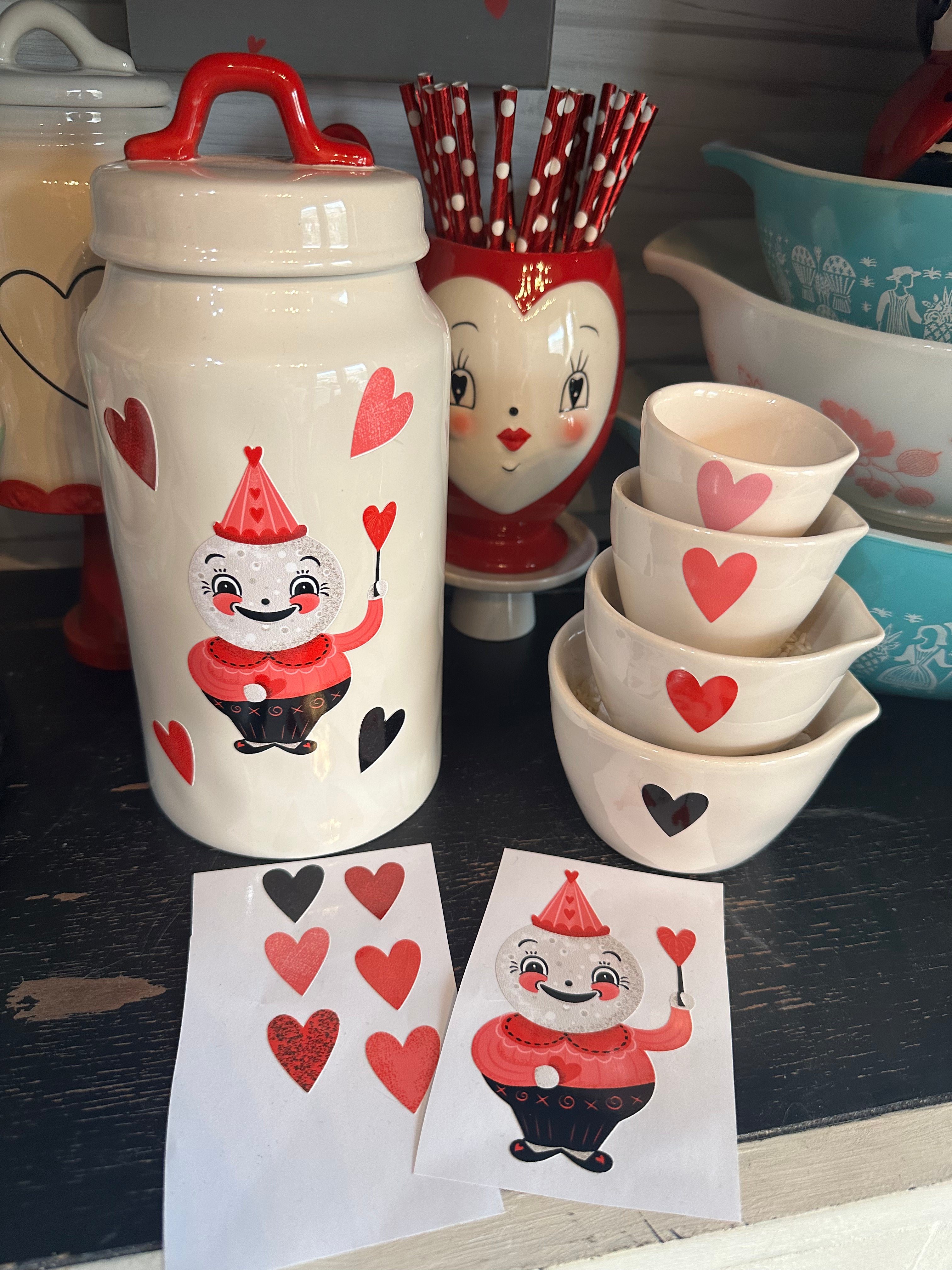 Johanna Parker Valentines Moon Man Decal - Cute Vinyl Sticker for Valentine's Day Gifts, DIY Crafts, Scrapbooking & Home Decor