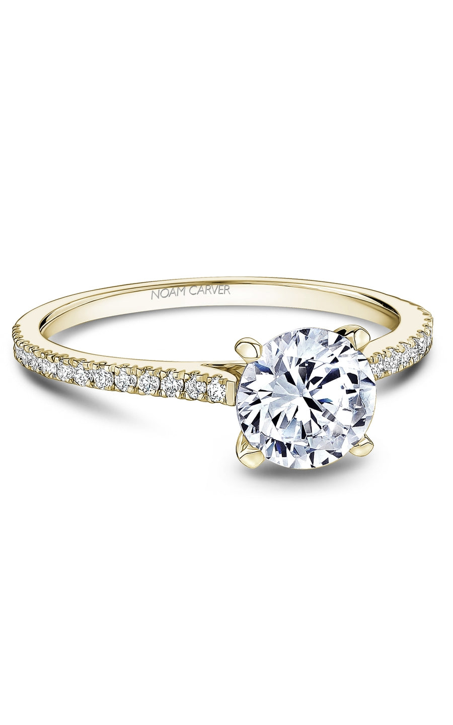 Noam Carver B507 01YA Bridal Engagement Ring - 14K White Gold Diamond Wedding Band for Women, Perfect for Proposals, Anniversaries & Romantic Occasions