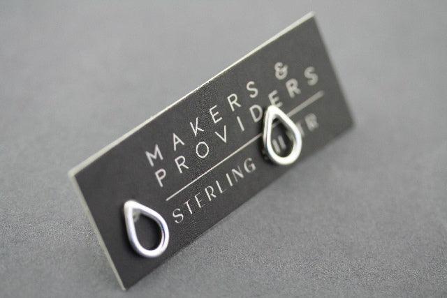 Open Teardrop Stud Earrings - 925 Sterling Silver Dangle Earrings for Women - Perfect for Casual, Party & Everyday Wear