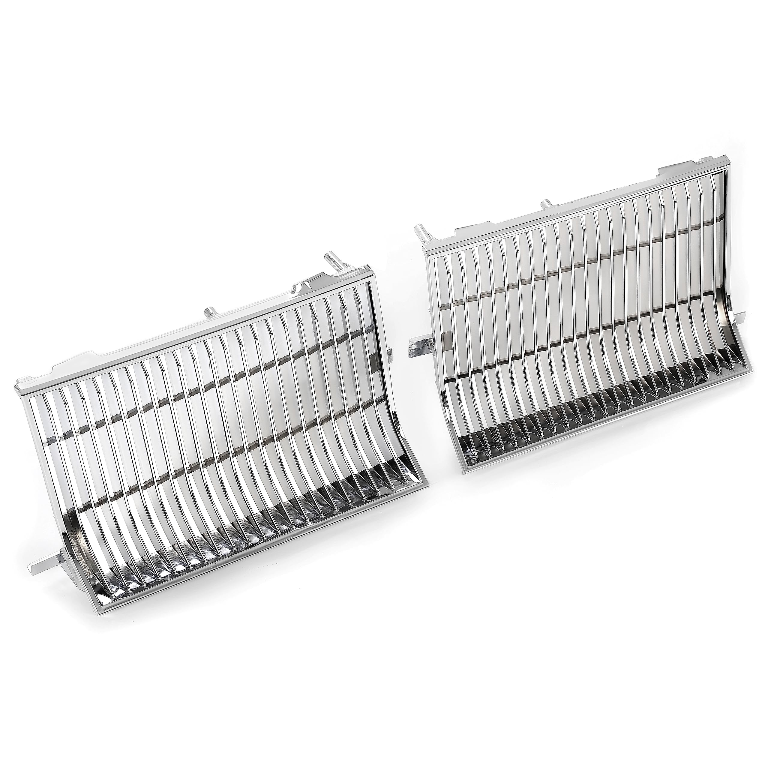 KUAFU Chrome Front Header Panel & Radiator Grill Set for 1981-1986 Oldsmobile Cutlass Supreme Calais Salon 2 Door Models - Perfect Replacement for Classic Car Restoration & Show Car Upgrades