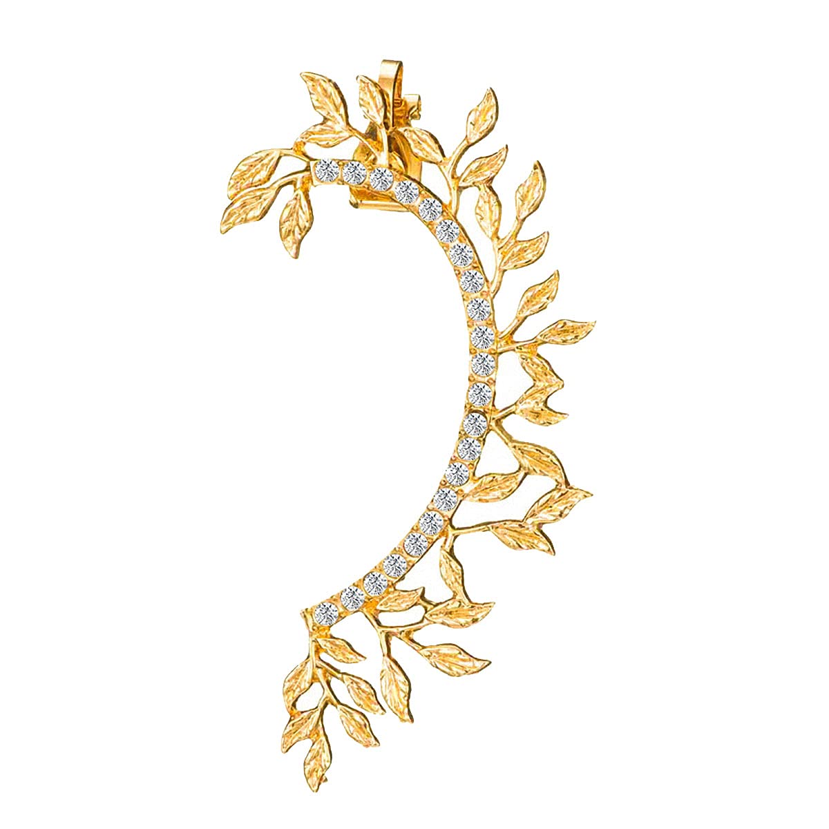 Sparkling Star & Leaf Shaped Rhinestone Ear Cuffs for Women - Water Drop Crystal Earrings for Parties, Weddings & Evening Events