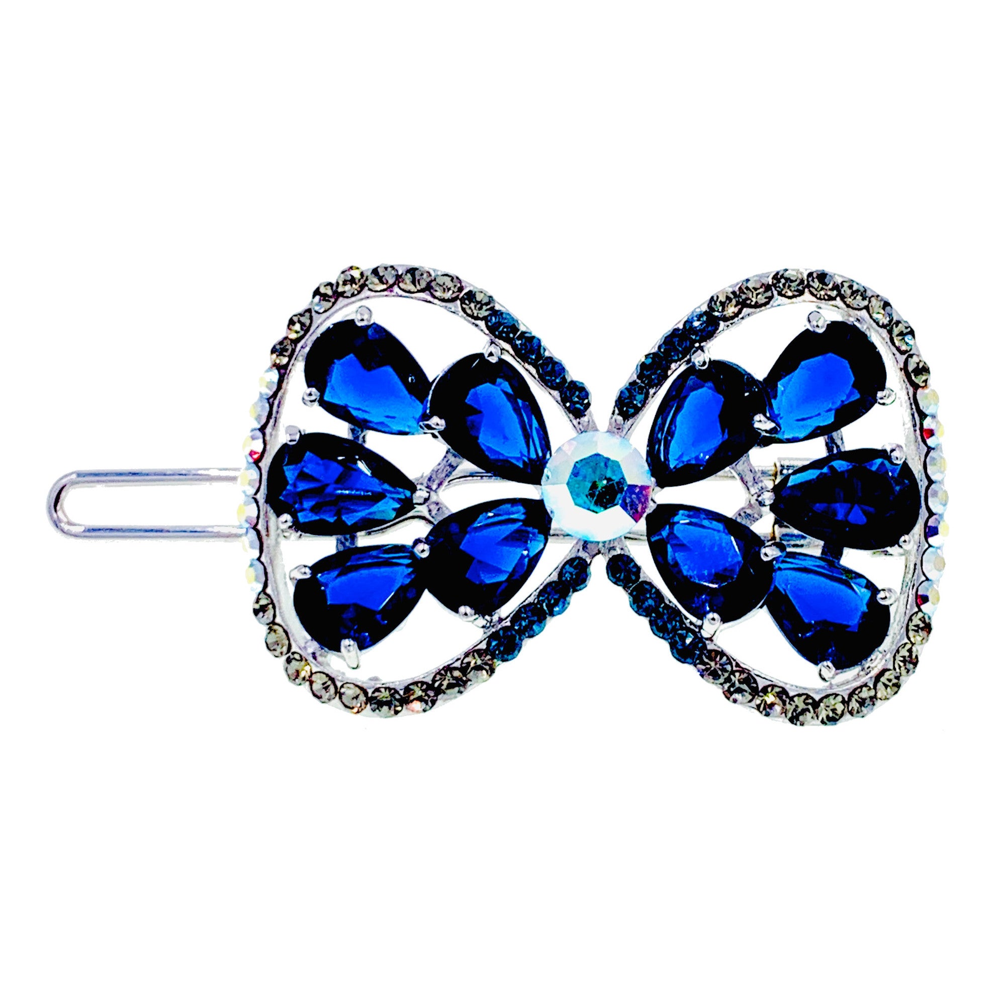 Aubrieta Bow Hair Clip with Swarovski Crystals - Elegant Hair Accessory for Weddings, Parties & Special Occasions