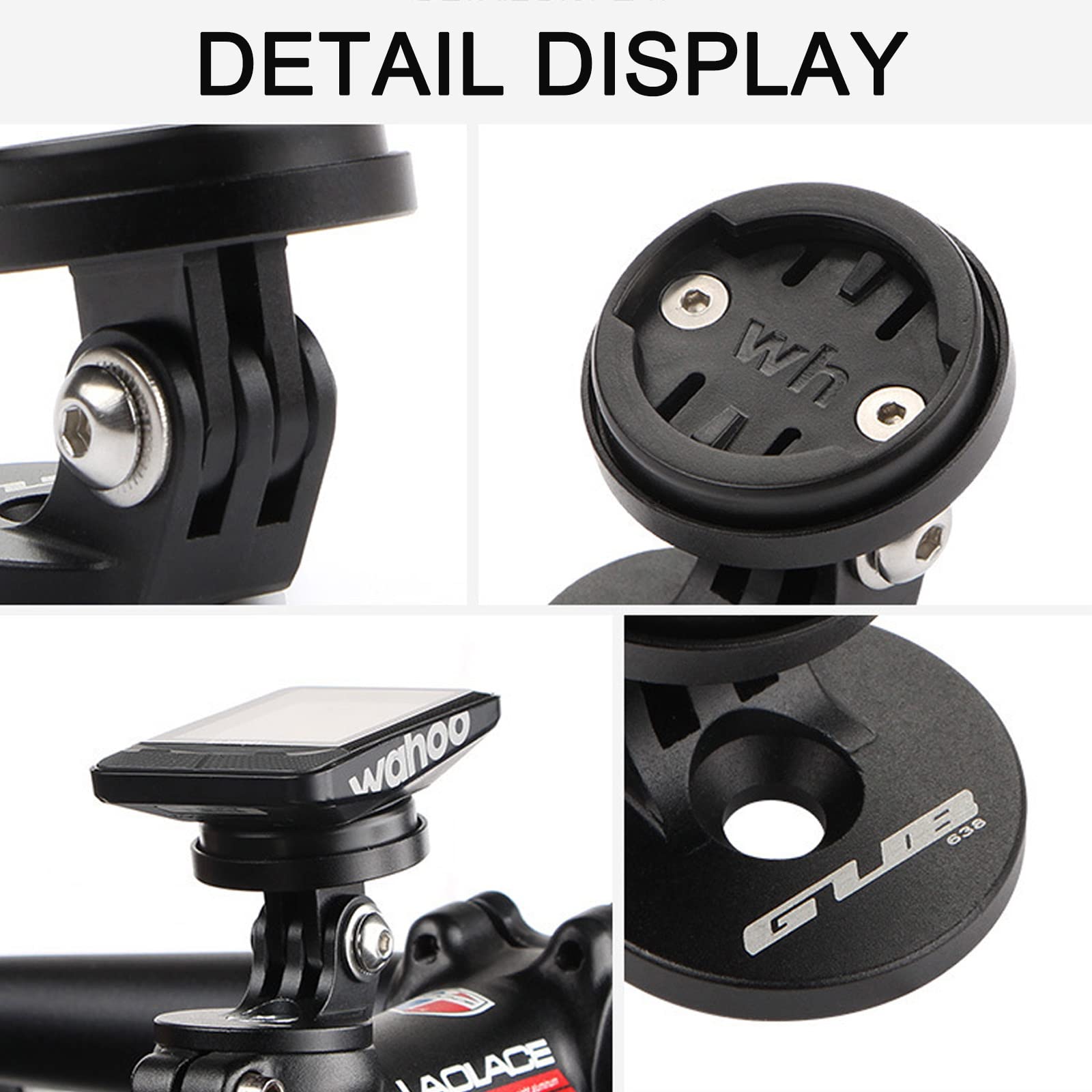 BSSOK Bike Computer Mount - Adjustable Angle Handlebar Stem Cap Holder for Garmin Edge, Wahoo Elemnt, Bryton & Cateye - Perfect for Road Cycling, Mountain Biking & Indoor Training