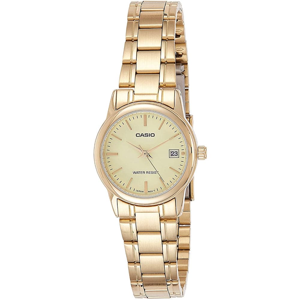 CASIO Analog LTP-V002G-9AUDF Gold Stainless Steel Women's Watch - Elegant Dress Watch for Office, Party & Everyday Wear