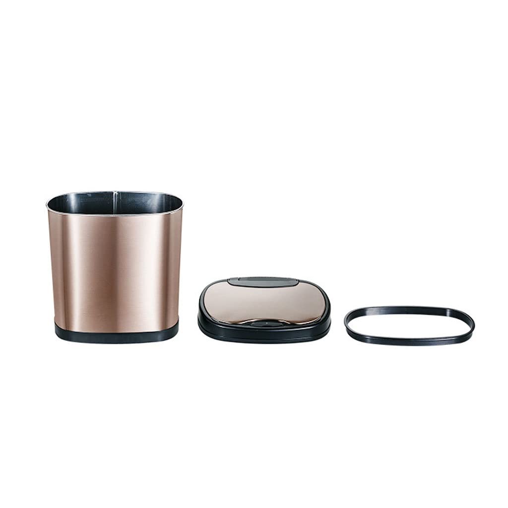 Automatic Sensor Trash Can - 12L Stainless Steel Smart Garbage Bin with Motion Sensor for Kitchen, Bathroom, Bedroom & Living Room | Touchless Operation, Odor Control, Modern Gold Design for Home & Office Use