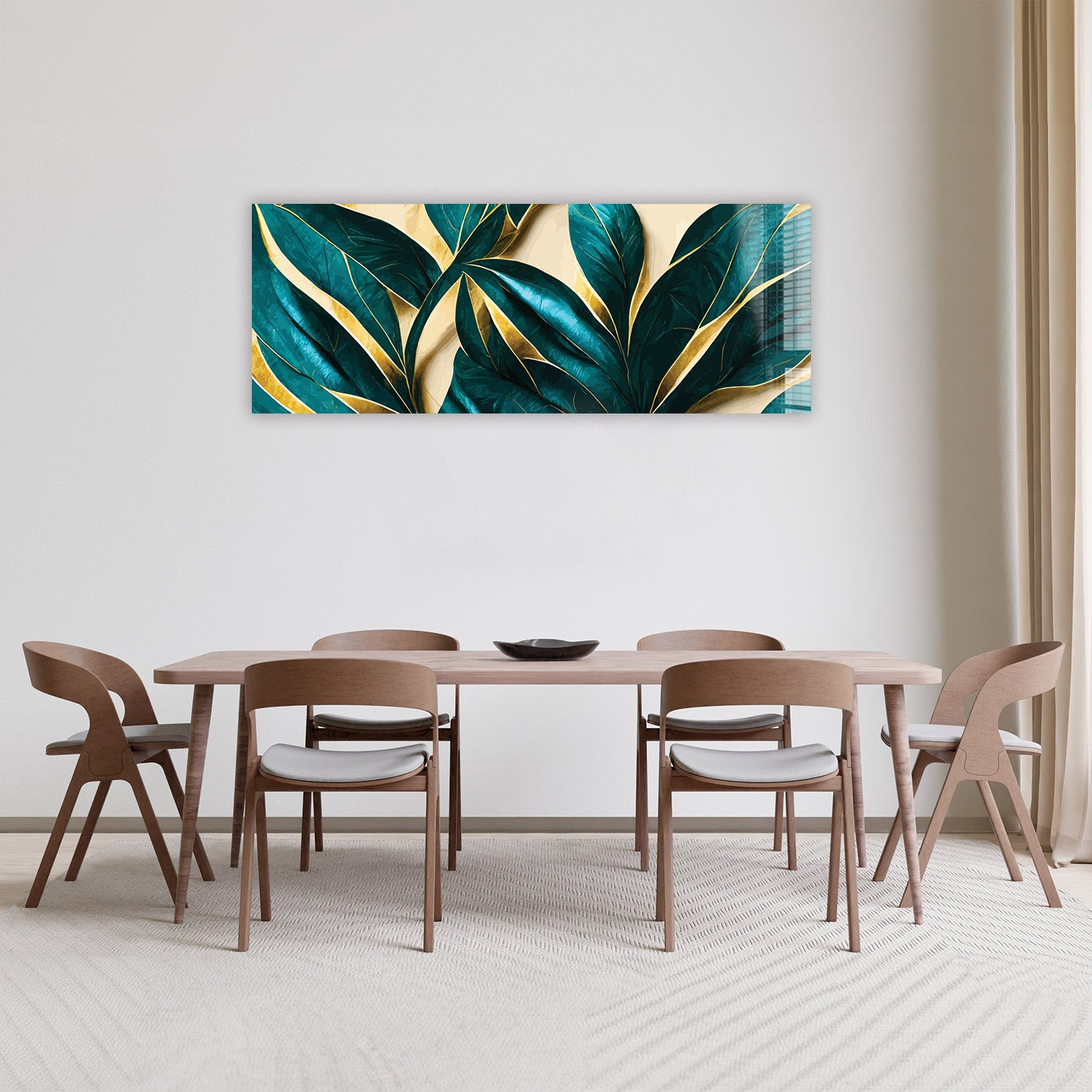 Vivid Leaves Panoramic Wall Art - Stunning Nature-Themed Home Decor for Living Room, Bedroom & Office | Perfect for Modern Interior Design & Gift Giving