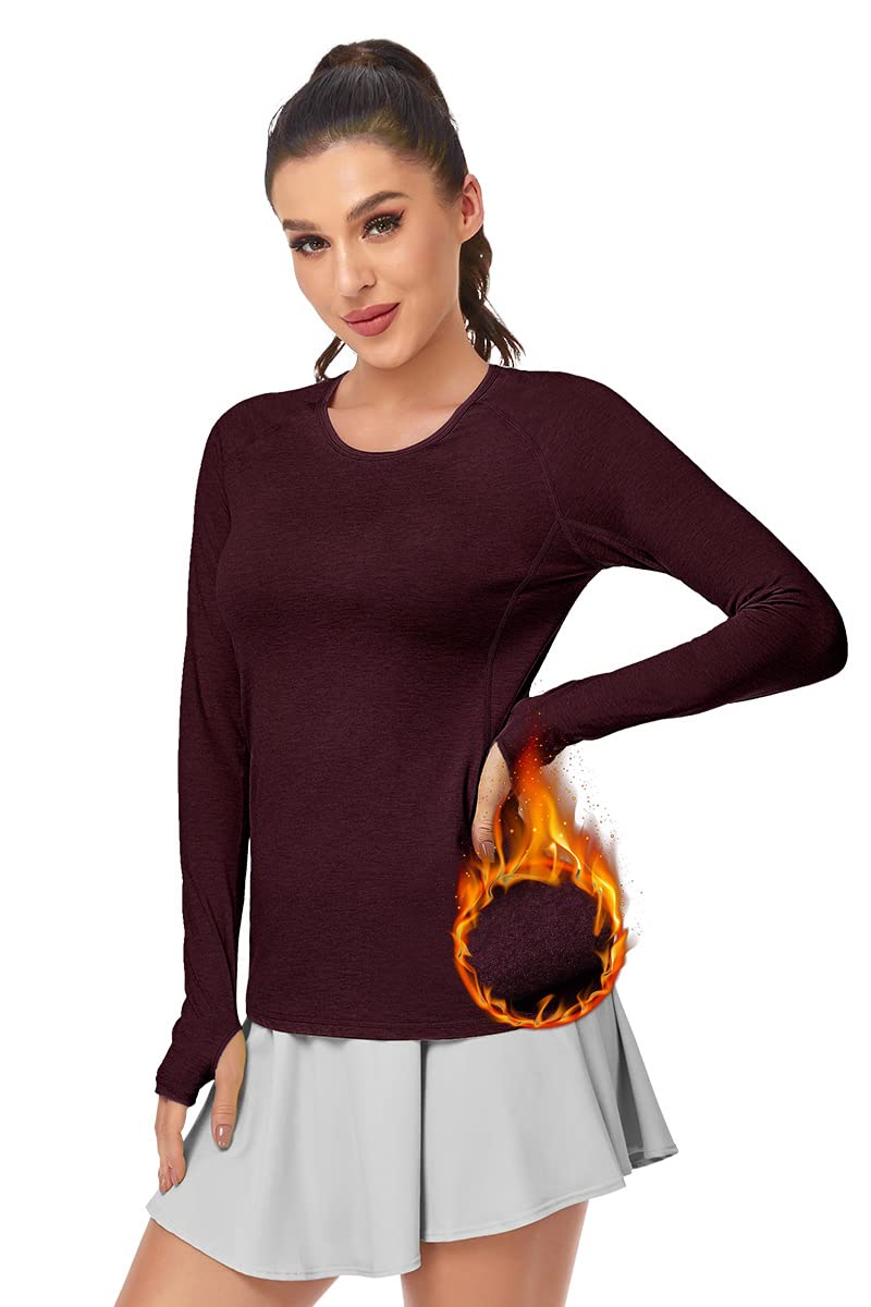 VUTRU Women's Long Sleeve Workout T-Shirt - UPF 50+ UV Sun Protection Yoga Running Shirt with Thumbholes for Cycling, Gym & Outdoor Sports | Moisture-Wicking Activewear for Hiking, Jogging & Fitness