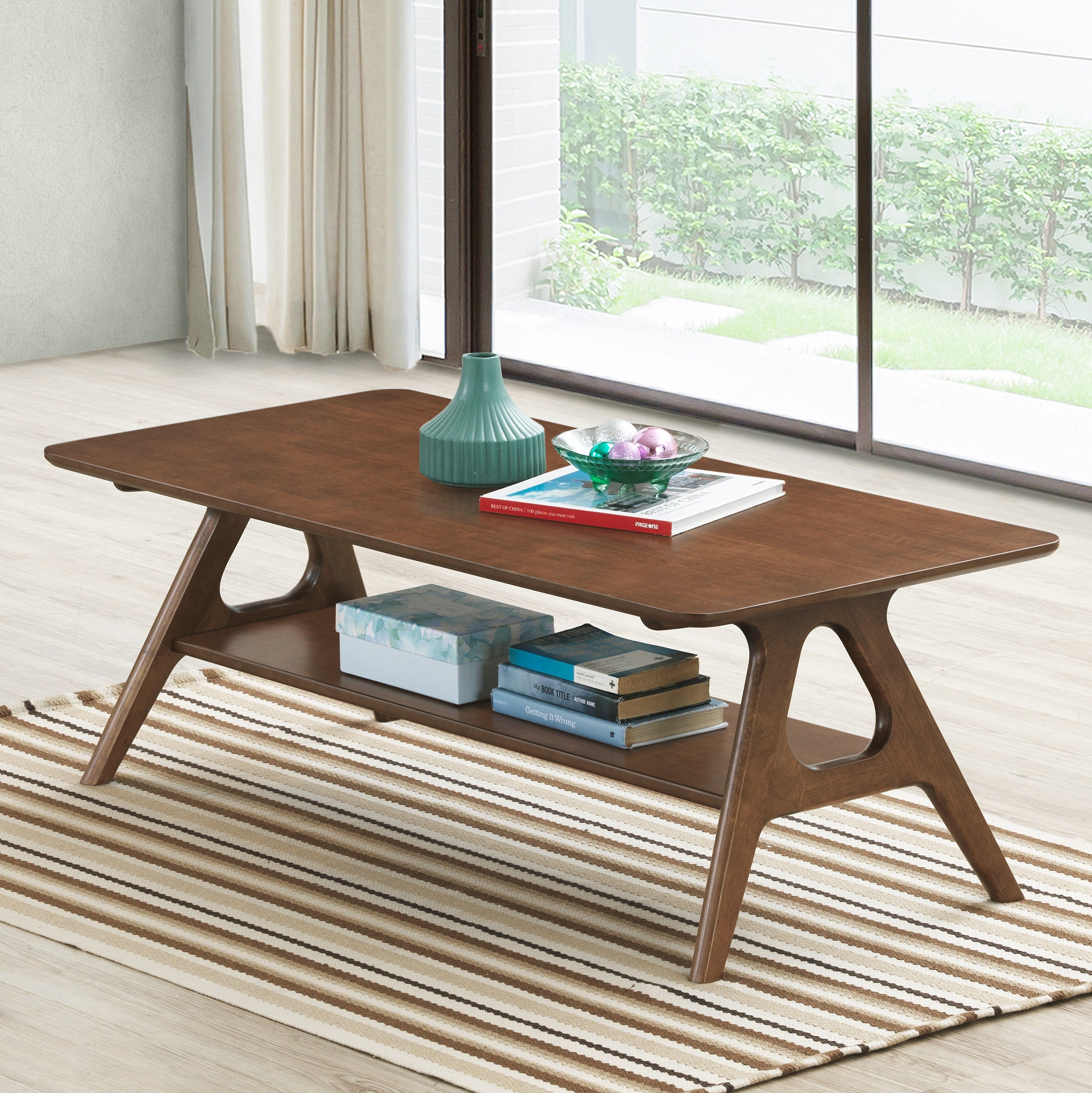 Roundhill Furniture Arona 3-Piece Coffee Table Set - Modern Coffee Table with 2 Matching End Tables for Living Room, Lounge & Home Decor