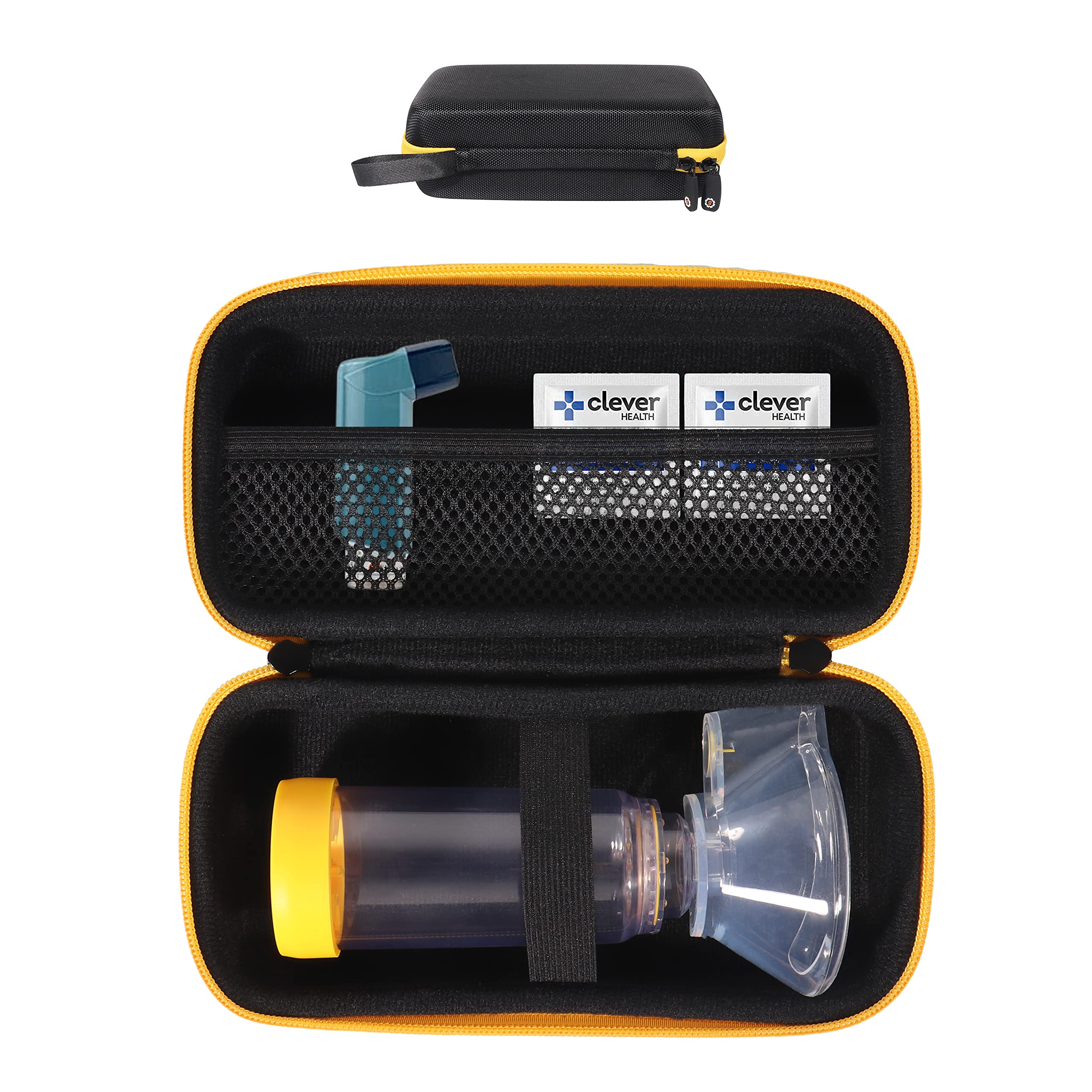 GETGEAR Asthma Inhaler Holder Case - Compact & Sturdy Ventolin Inhaler Cover for Adults & Kids (Black) - Perfect for Travel, Sports & Daily Protection