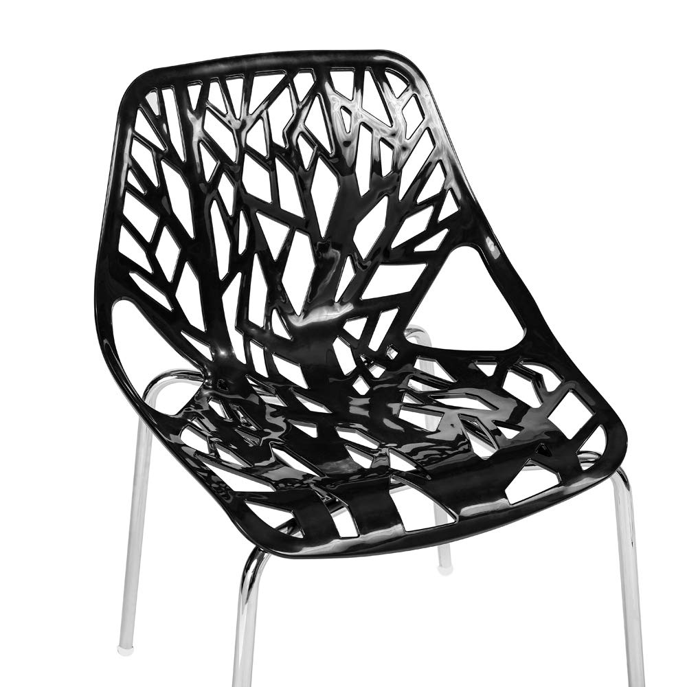 4 Pack Modern Plastic Dining Chairs - Birds Nest Style Lounge Chairs for Indoor & Outdoor Use - Perfect for Patio, Garden, Restaurant and Home Dining
