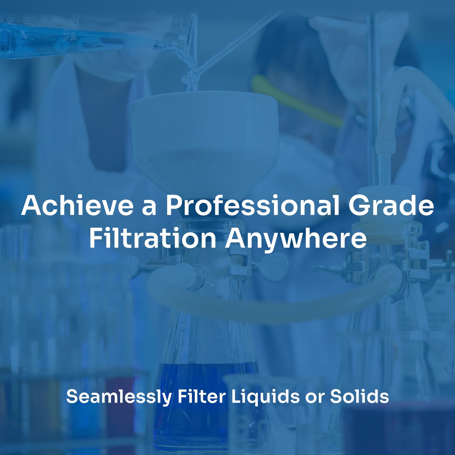Premium Buchner Funnel Filtration Kit - 4000ml Lab Glassware Set with Porcelain Funnel, Rubber Adapter & 300 Filter Papers - Precise Vacuum Filtration Equipment for Chemistry Experiments, Water Testing & Scientific Research