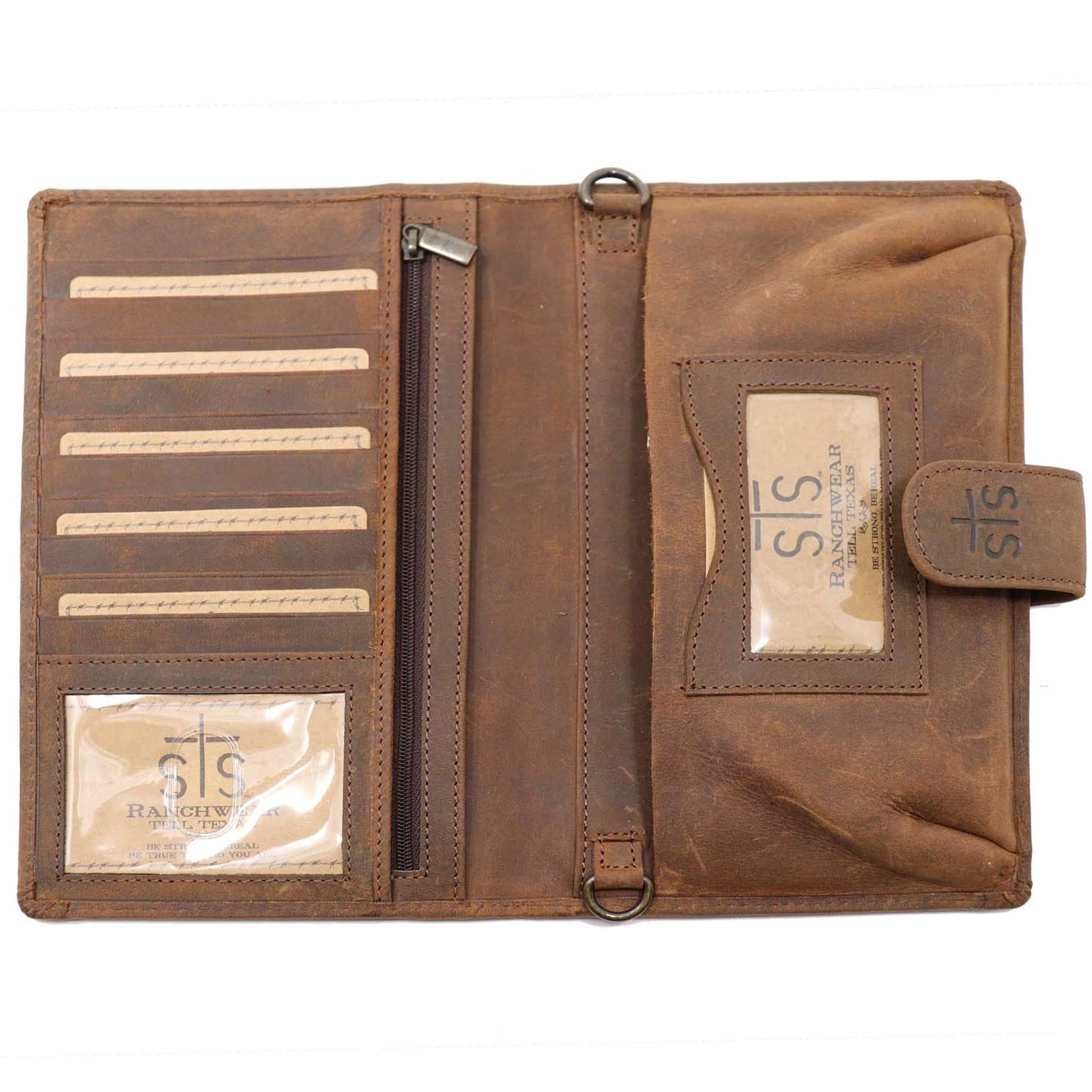 STS Ranchwear Women's Yetzy Organizer Crossbody Bag - Genuine Cowhide Leather with Tornado Design | Perfect for Everyday Use, Travel & Western Fashion Accessories