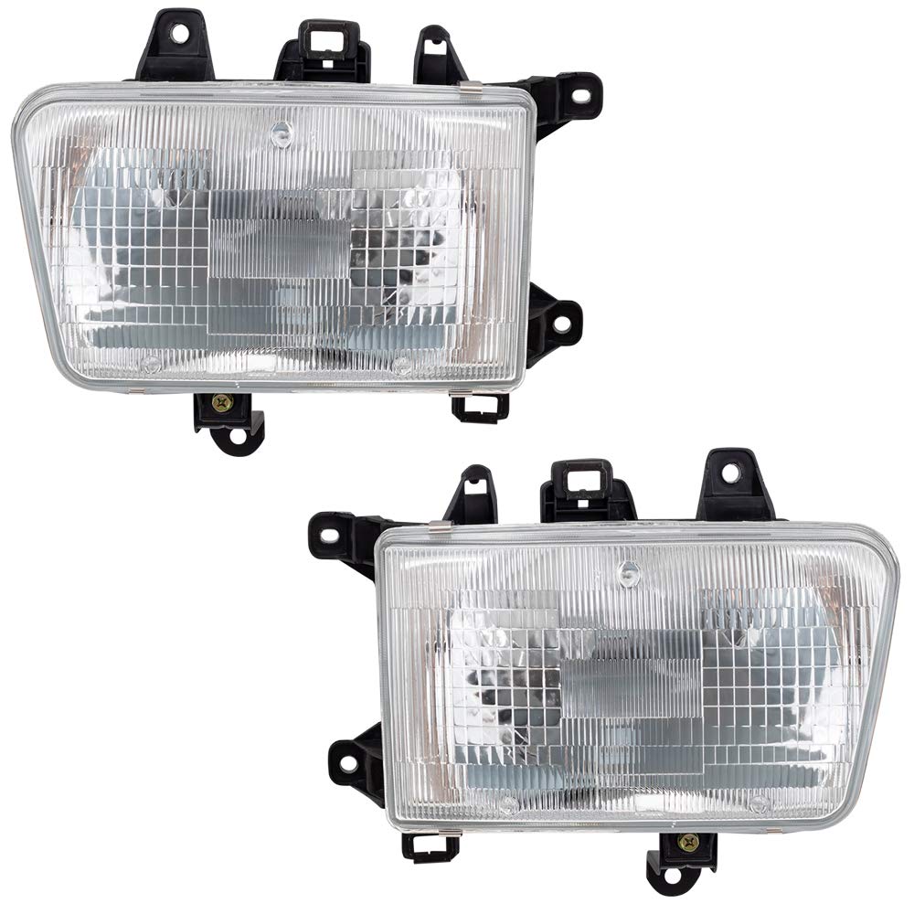 Brock Replacement Pair Set Composite Headlights & Headlamps Compatible with 1990-1995 Toyota 4Runner SUV - Part #8115035100 & 8111035100 - Upgrade Your Night Driving Safety & Style