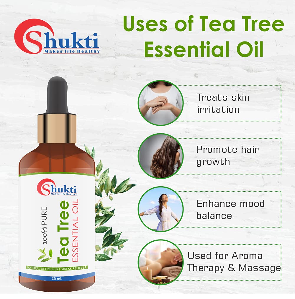 Pure Tea Tree Essential Oil for Skin, Hair, Acne & Dandruff Treatment - 30ml | Natural Remedy for Blemishes, Scalp Care & Face Cleansing | Perfect for Aromatherapy, DIY Beauty & First Aid