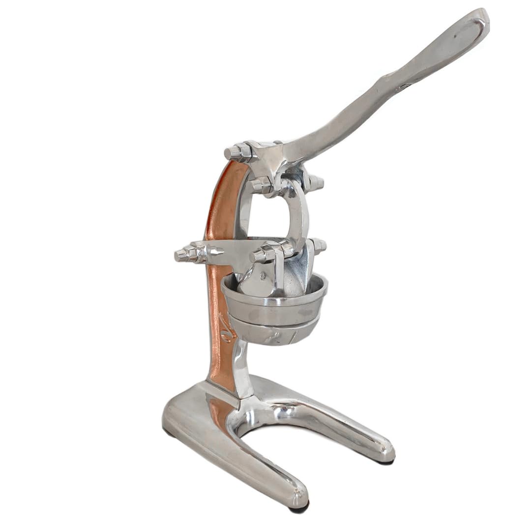Premium Cast Aluminum Manual Citrus Juicer - Heavy Duty Hand Press for Oranges, Grapefruits & Large Fruits | Perfect for Fresh Morning Juice, Healthy Cocktails & Cooking | Verve CULTURE Rose Gold 14x9x17 in