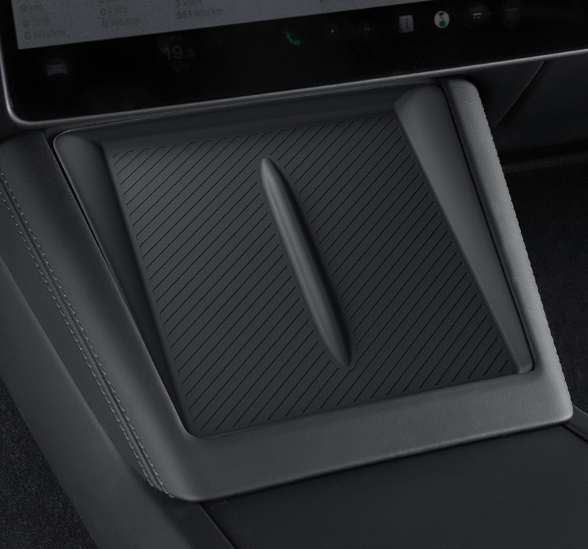 Premium Silicone Anti-Slip Dock Liners for Tesla Model 3 & Model Y (2025+) - Non-Slip Charging Pad Protector & Phone Holder for Safe Driving & Organized Car Interior