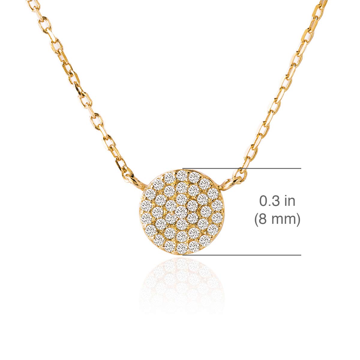 Petite CZ Disc Pendant Necklace - Gold, Rose Gold, Silver | A+O Gift for Daughter | Perfect for Birthdays, Graduations & Special Occasions