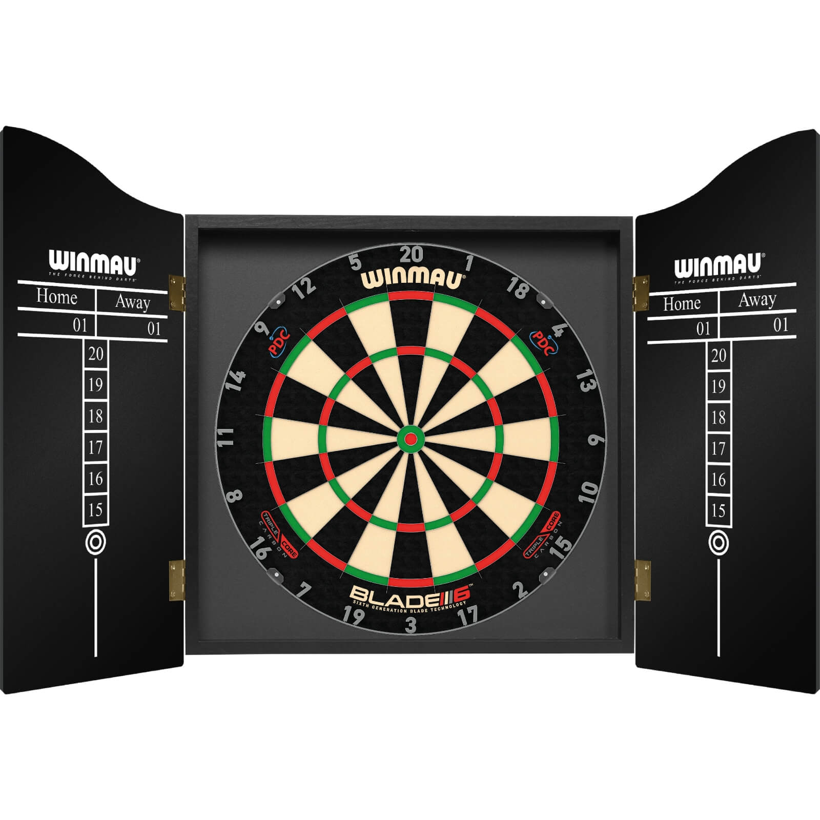 Winmau Rosewood Dartboard Cabinet & Dartboard Set - Professional Bristle Dartboard with Cabinet for Home, Bar, or Game Room - Perfect for Darts Enthusiasts & Pub Entertainment