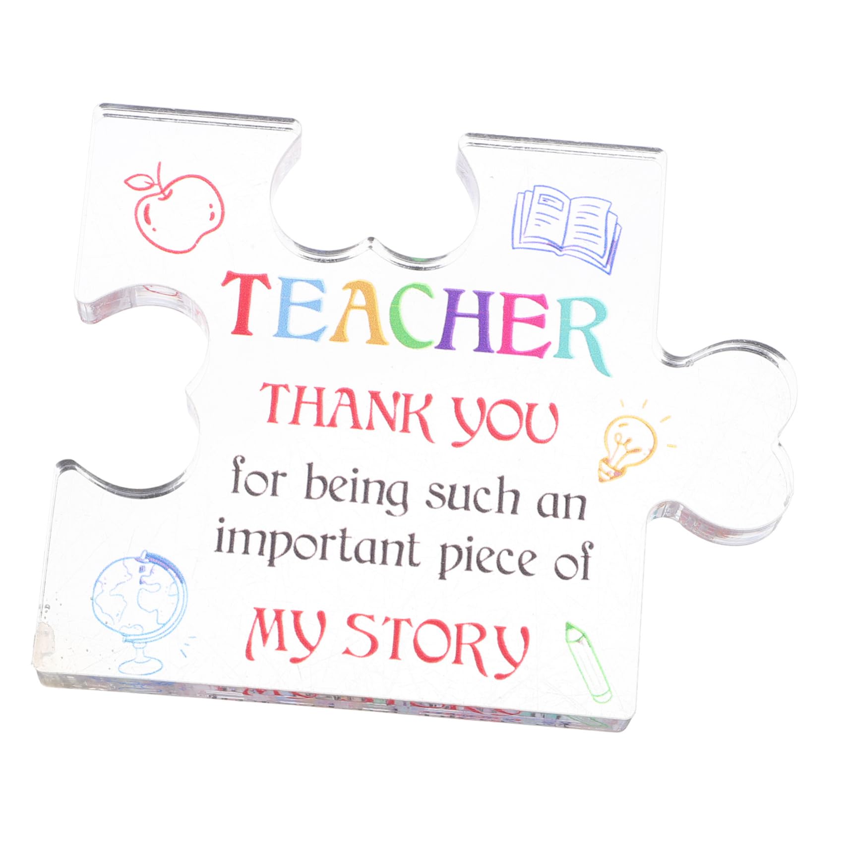 Lurrose Acrylic Puzzle Ornament Sign - Elegant Desk Decor for Teacher's Day Gift | Perfect for Classroom, Office & Home Decorations