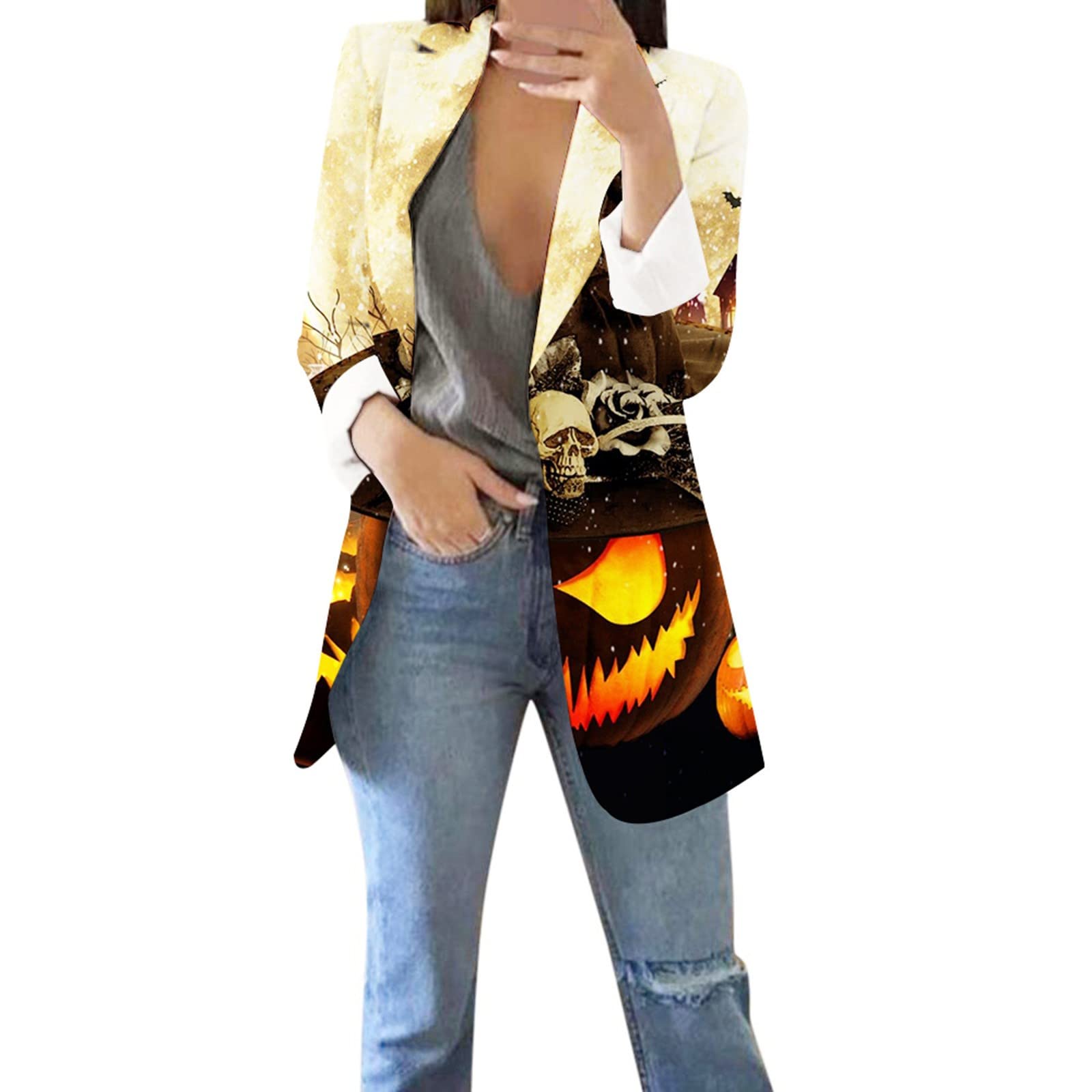 Women's Graphic Print Blazer Jacket for Office & Business Wear
