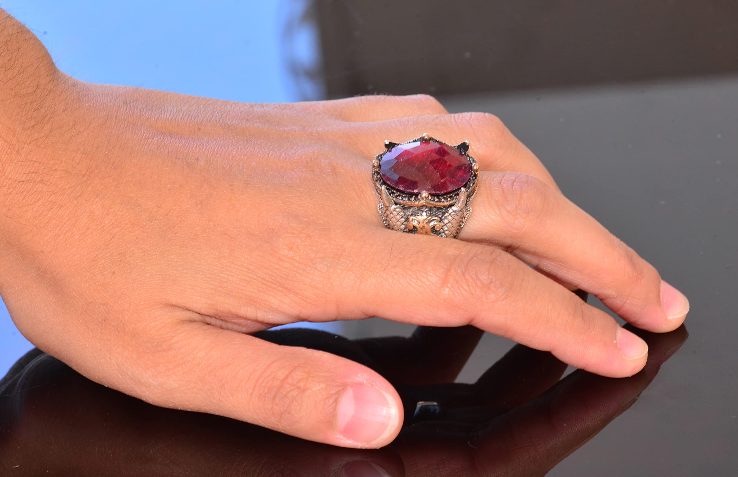 16.80 Carat Genuine Ruby Natural Gemstone Claw Ring for Women - Perfect for Engagement, Anniversary & Special Occasion Jewelry Gifts