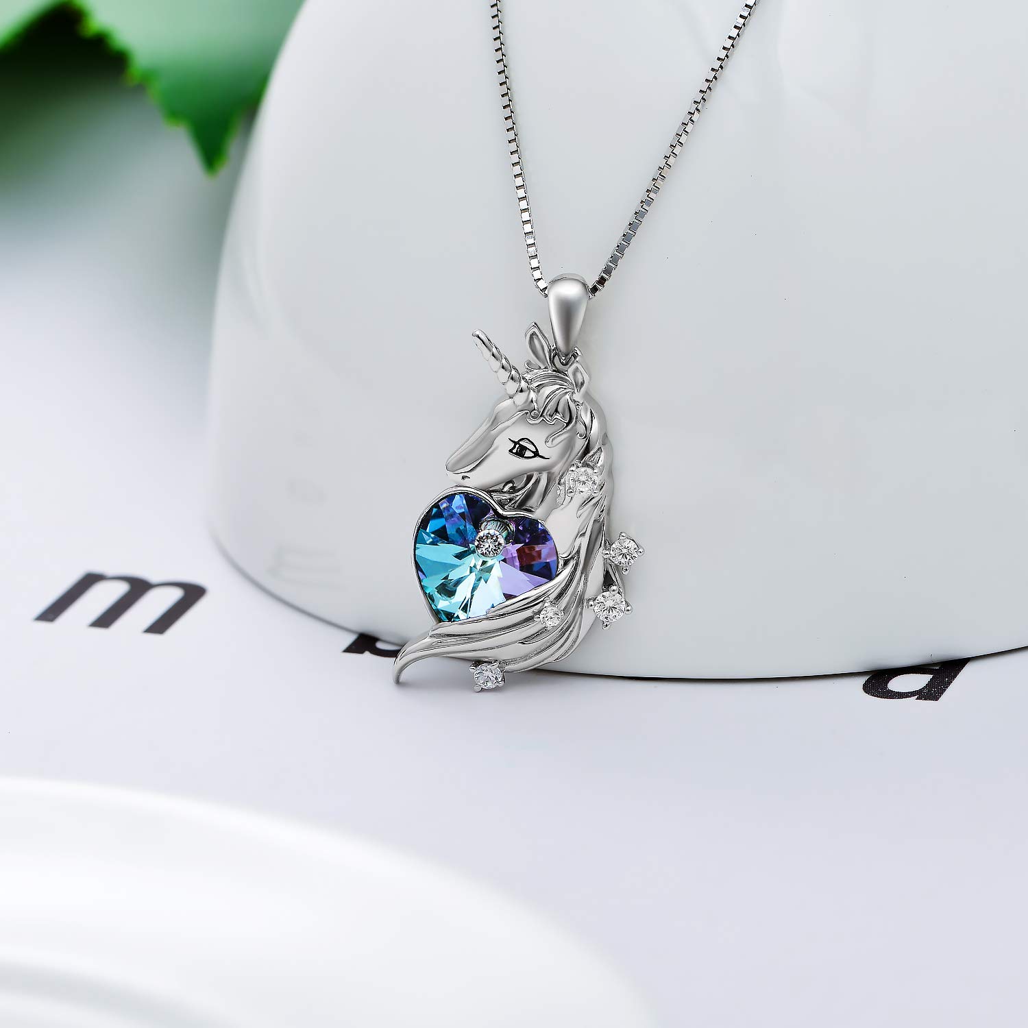TOUPOP S925 Sterling Silver Unicorn Necklace for Women - Magic Crystal Unicorn Pendant Jewelry Gift for Daughter, Teen Girls | Birthday, Christmas, Graduation Present | Perfect for Everyday Wear, Special Occasions & Gift Giving